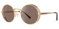 Rojas - Vintage-inspired Gold Round Sunglasses | Vooglam Front View