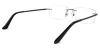 Eilley - Rectangle Grey Eyeglasses | Vooglam Side View