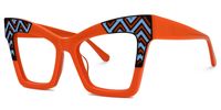 Danilo - Square Orange Eyeglasses | Vooglam Front View