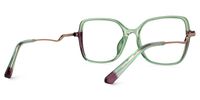 Decima - Square Green Eyeglasses | Vooglam Side View