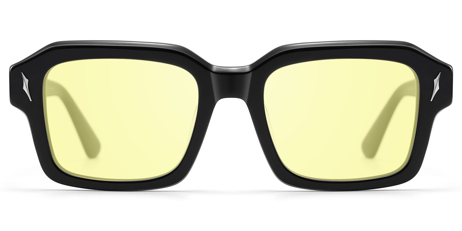 Frame Size of Blindspot - Thick Acetate Black Sunglasses | Vooglam