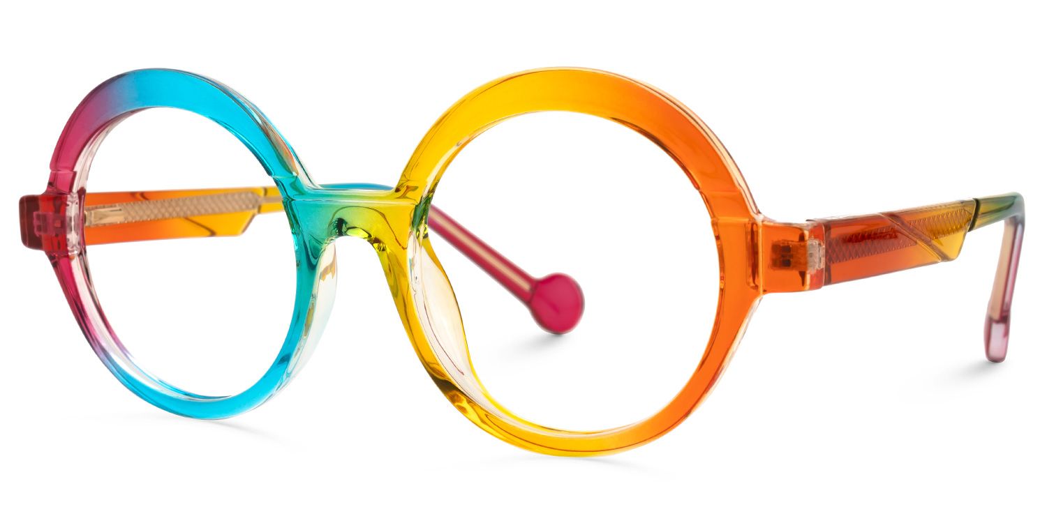 Baback - Round Multicolor Eyeglasses | Vooglam Front View