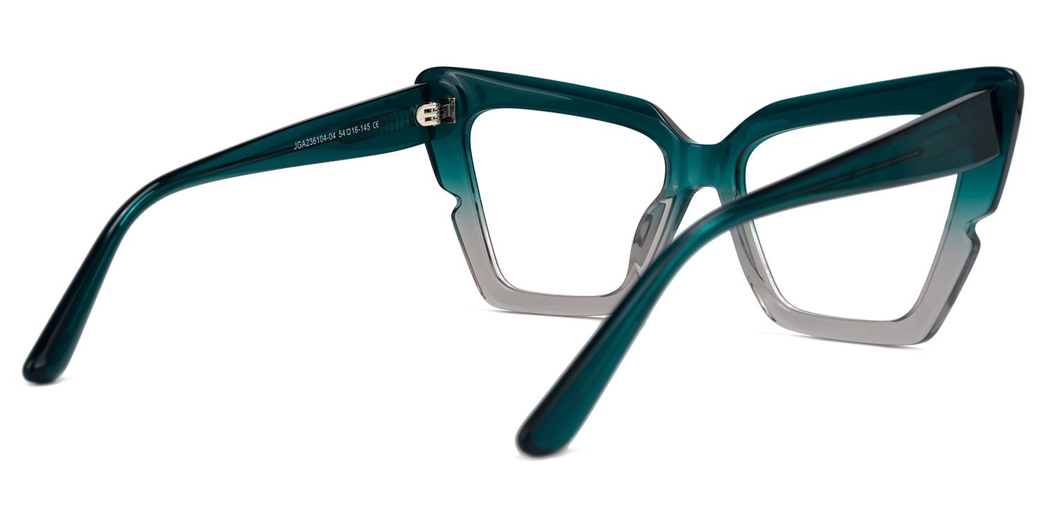 Fabiano - Cat Eye Green Eyeglasses | Vooglam Side View
