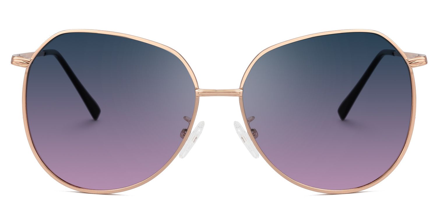 Fedele - Geometric Gold Prescription Sunglasses | Vooglam Angle View