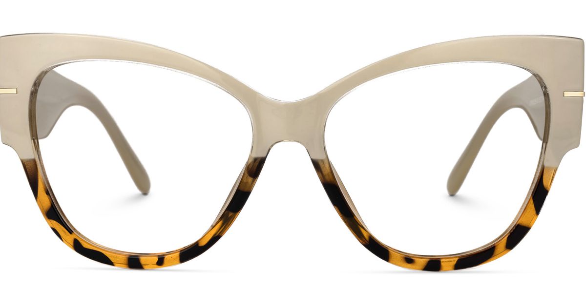 Elektra - Beige Tortoise Two-Tone Cat Eye Glasses display picture 3