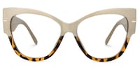 Elektra - Beige & Tortoise Two-Tone Cat Eye Glasses - 2