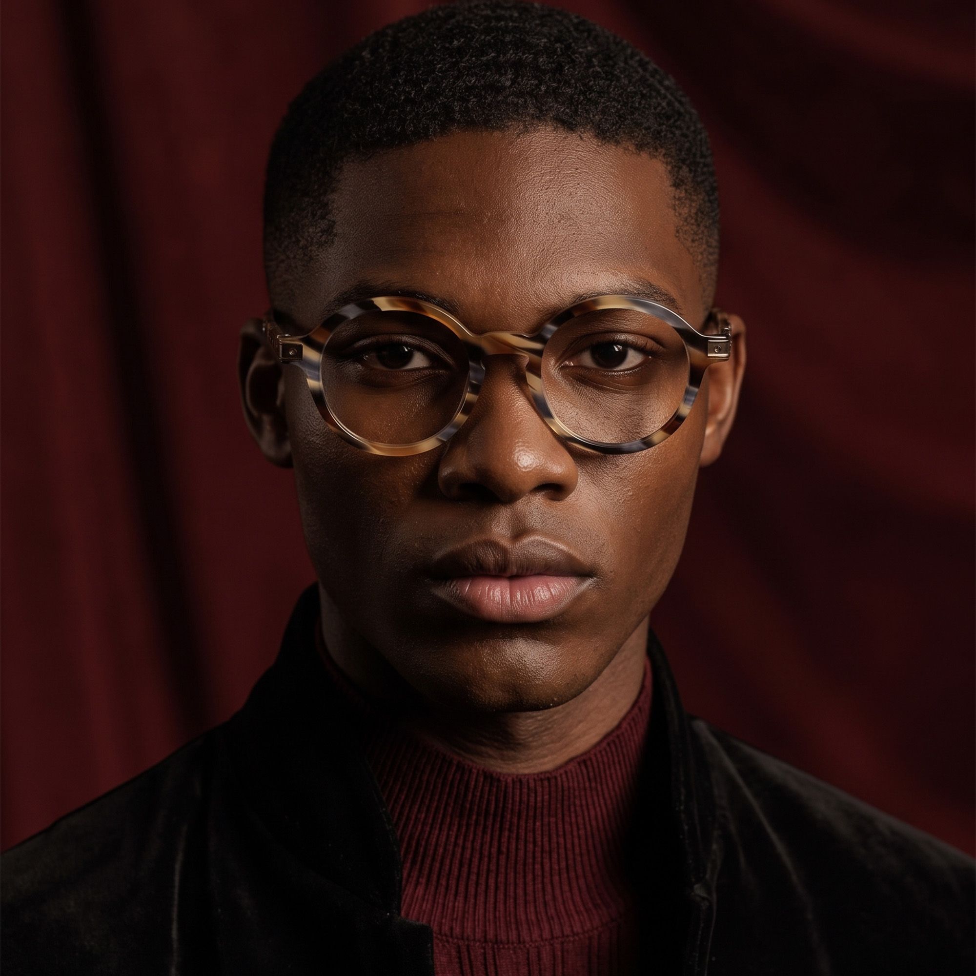 Vooglam Street Style in Real Life: Lennon - Dark Brass Khaki Marbled Round Frames by Vooglam