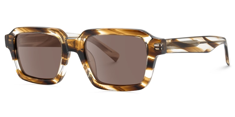 Jet - Rectangle Brown Sunglasses