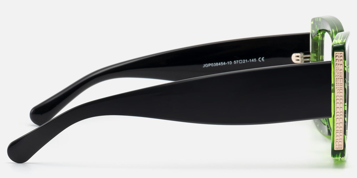 Borislav - Rectangle Green/Pattern Eyeglasses | Vooglam Side View