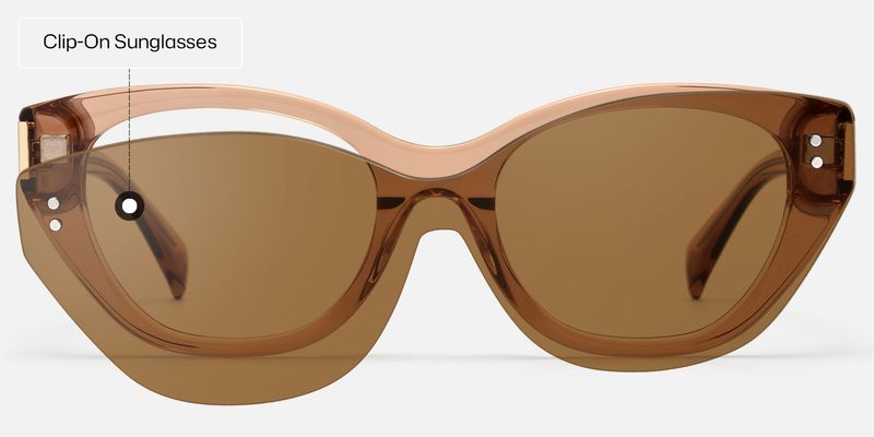 Cicely - Champagne Cat Eye Sunglasses | Vooglam