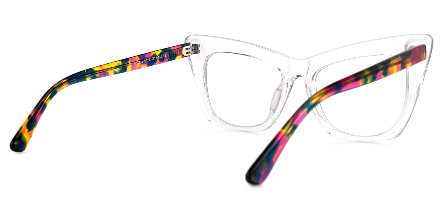 Eamon - Cat Eye Crystal Eyeglasses | Vooglam Side View