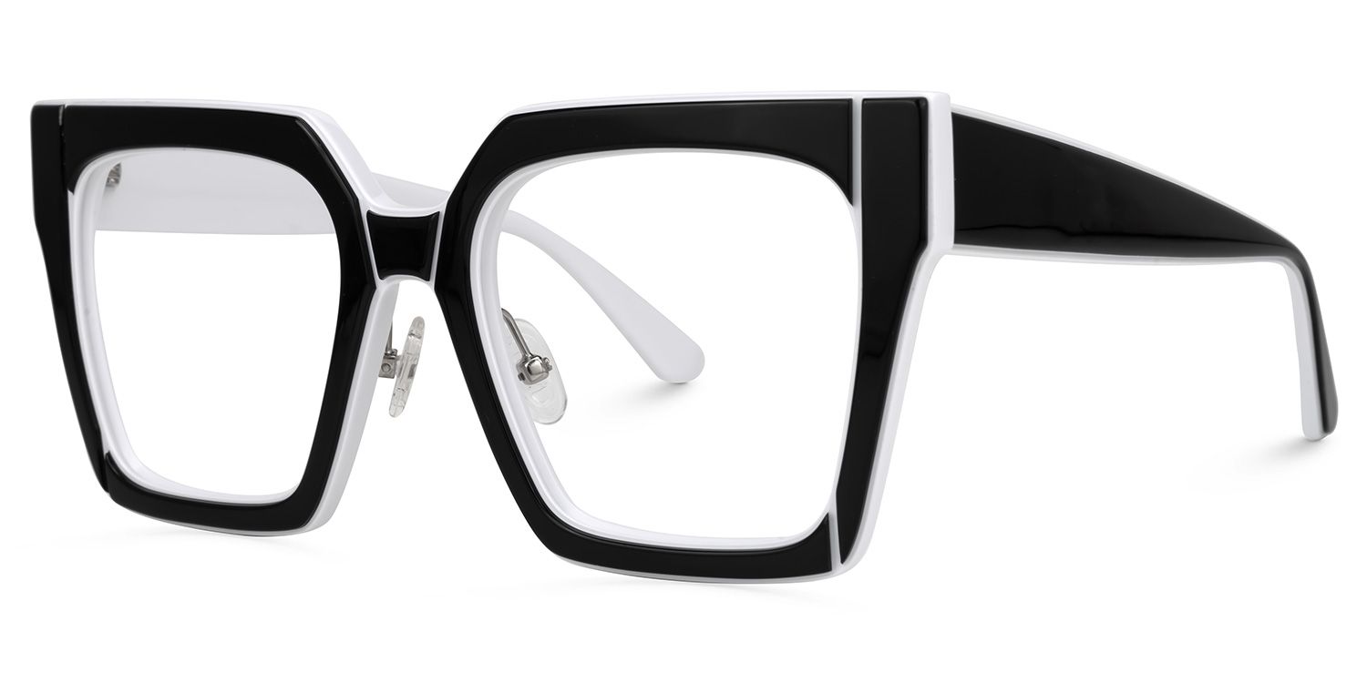 Desmond - Square Black Eyeglasses | Vooglam Front View