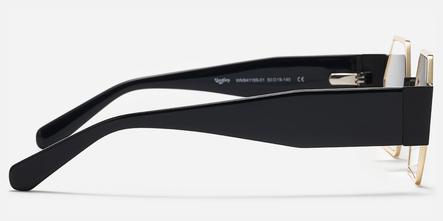 Lizzy - Geometric Gold Eyeglasses | Vooglam Side View