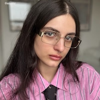 Odelya - Rectangle Gold Eyeglasses - 7