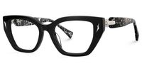 Naiara - Rectangle Black Eyeglasses | Vooglam Front View