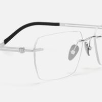Glaze - Clean Fit Rectangle Silver Glasses | Vooglam Design Details