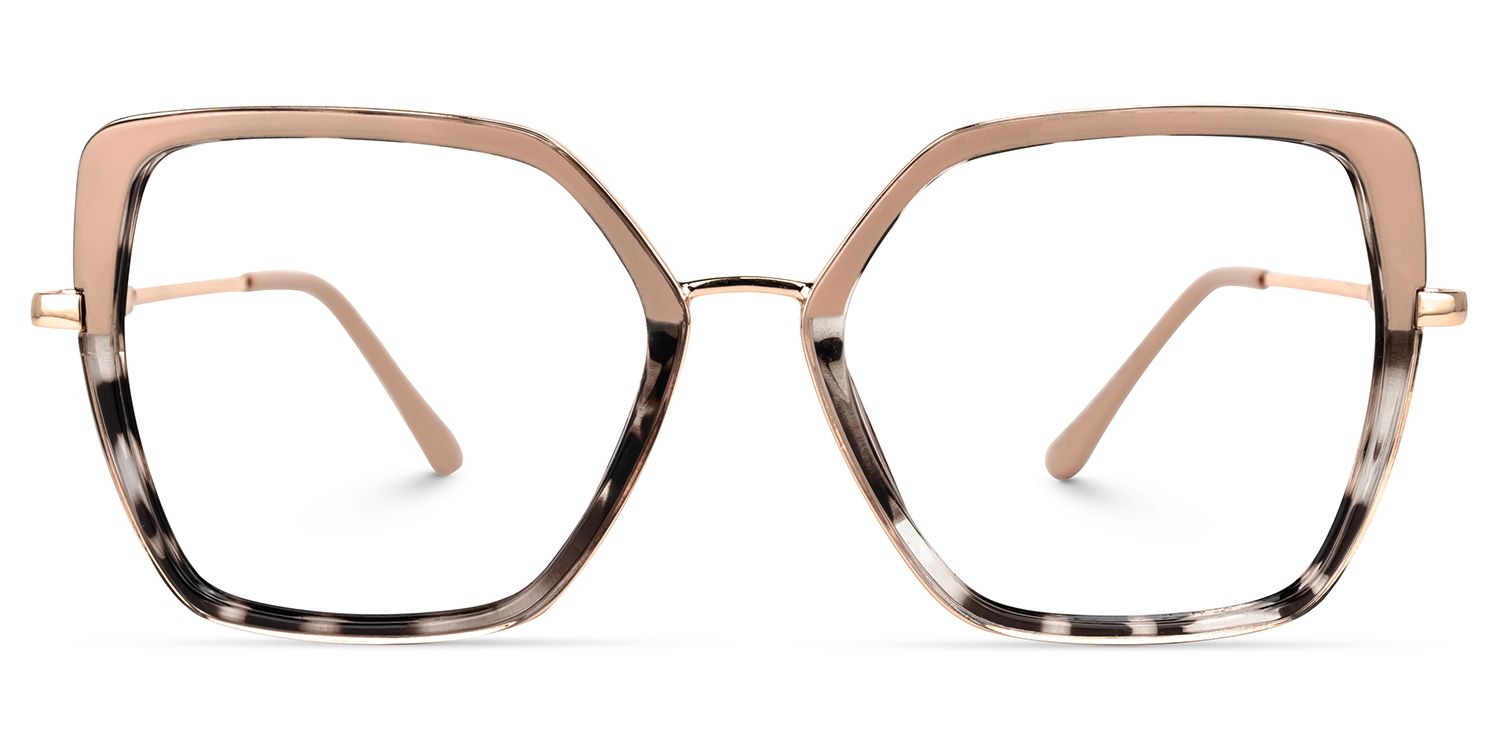 Demia - Square Tortoise Eyeglasses | Vooglam Angle View