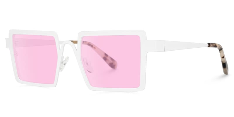 Cairbre - Rectangle White Sunglasses