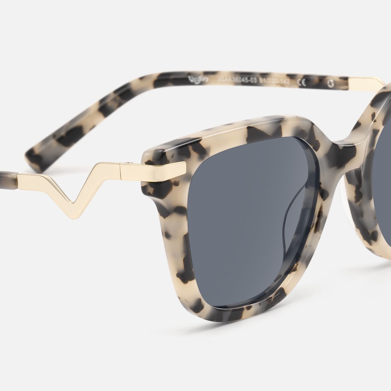 Natala - Rectangle Tortoise Sunglasses by Vooglam - Design Details