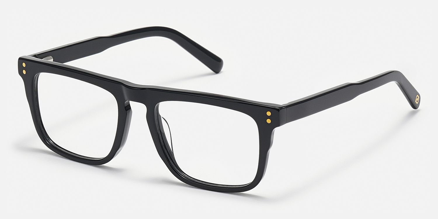 Charlotte - Rectangle Black Eyeglasses | Vooglam Front View