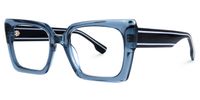 Denicia - Rectangle Blue Eyeglasses | Vooglam Front View