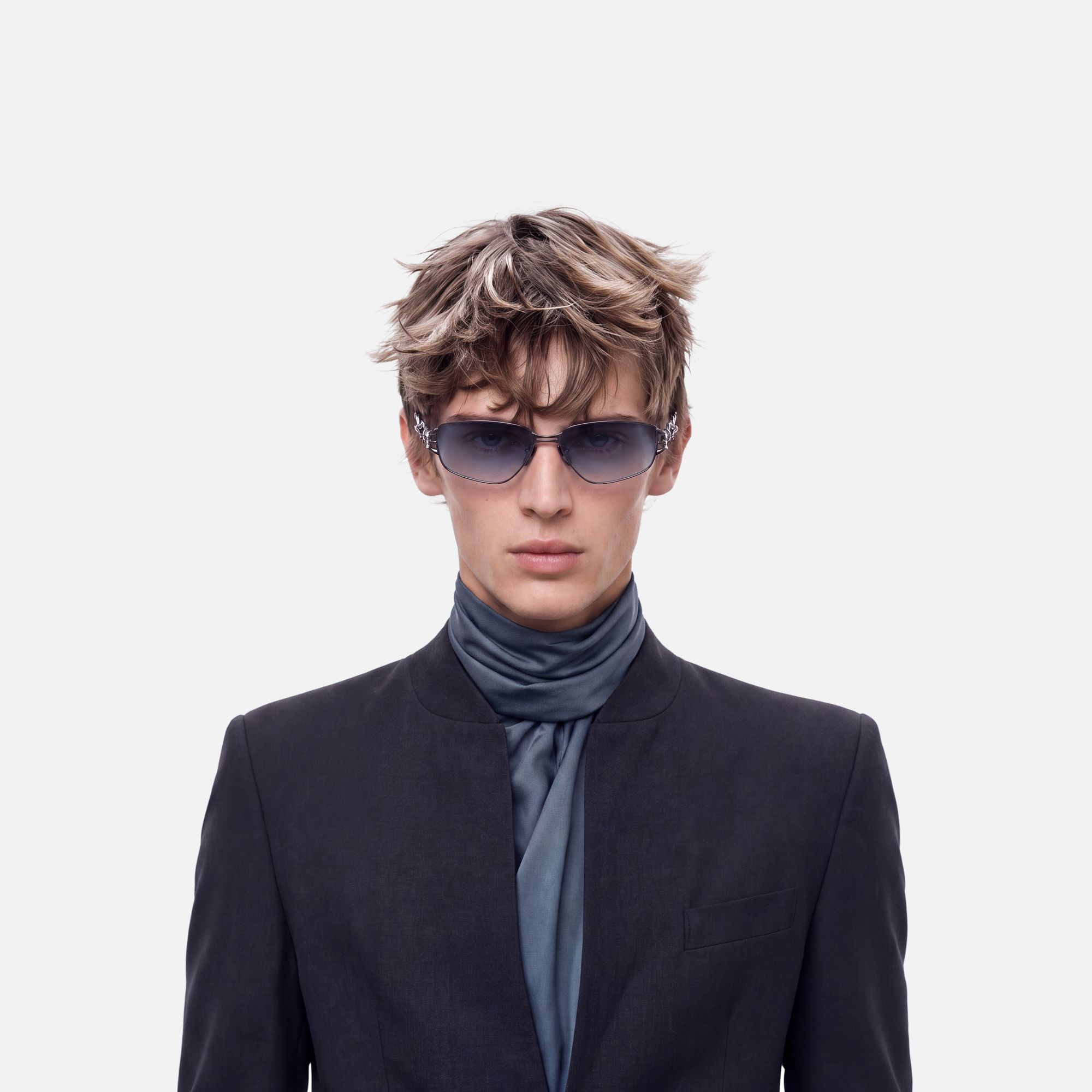 Spine - Gunmetal Thorn Geometric Sunglasses by Vooglam - Lifestyle Look