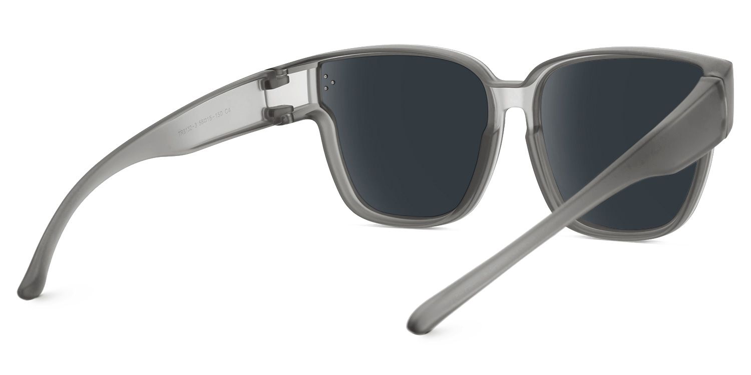 Hannes - Square Grey Fit Over Sunglasses | Vooglam Side View
