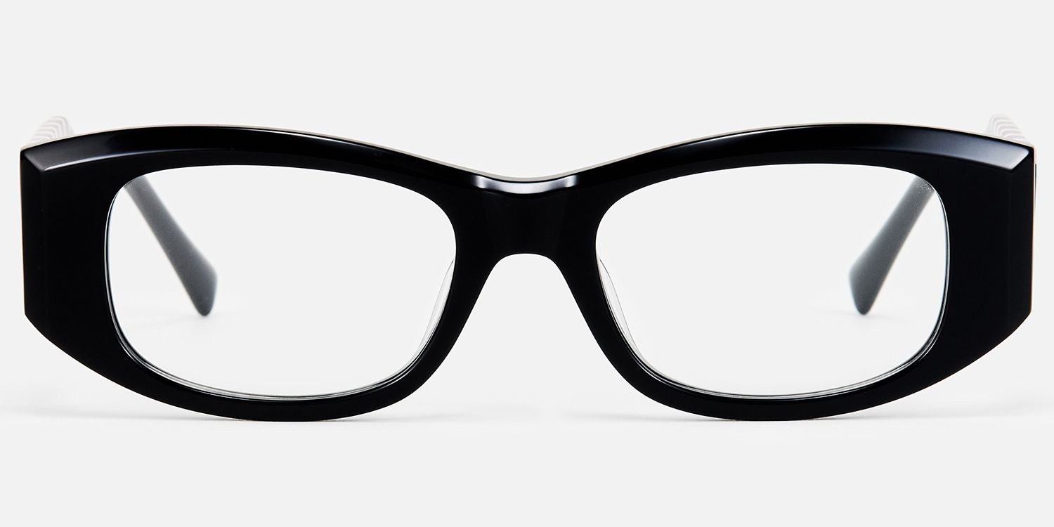 Banksy - Rectangle Black Eyeglasses | Vooglam Angle View