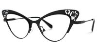 Kassandra - Cat Eye Black Eyeglasses | Vooglam Front View