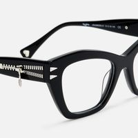 Manon - Cat Eye Black Eyeglasses | Vooglam Design Details