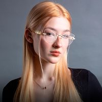 Muse - Cat Eye Gold Eyeglasses | Vooglam On Model