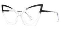 Emiko - Cat Eye Black/Crystal Eyeglasses | Vooglam Front View