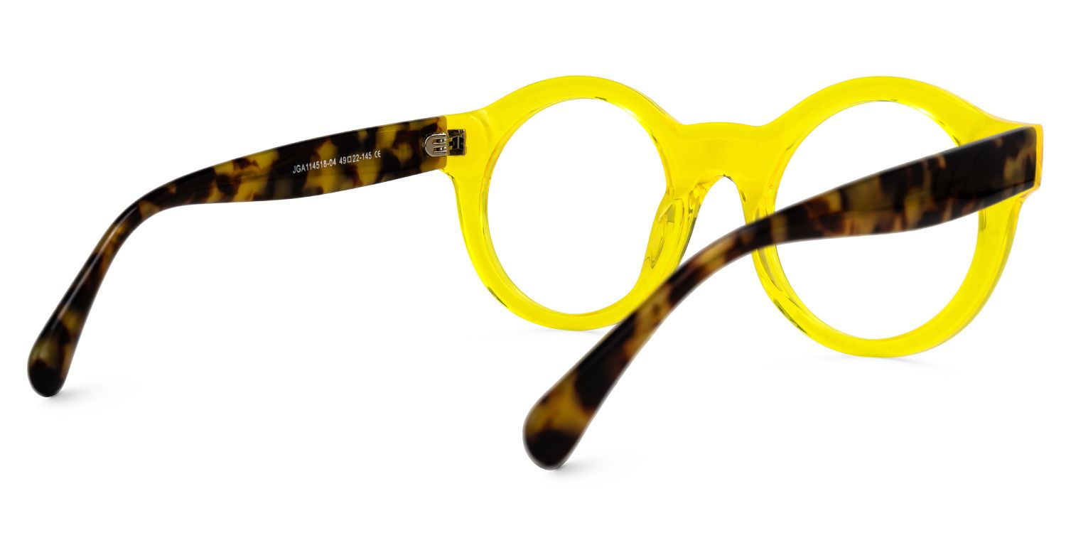 Elefteria - Round Yellow Eyeglasses | Vooglam Side View