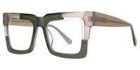 Eliora - Square Green Eyeglasses | Vooglam Front View