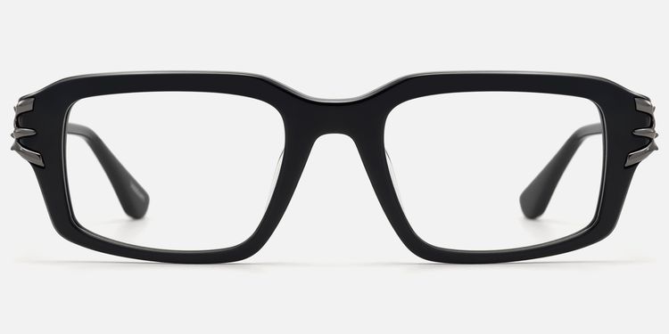 Vorpal - Dark Thorn Rectangle Black Glasses | Vooglam