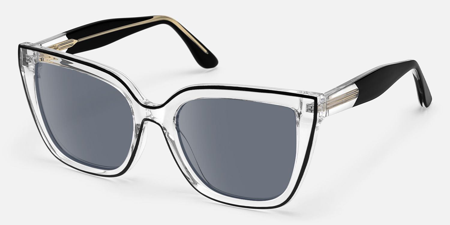 Jessye - Butterfly Black/Crystal Sunglasses | Vooglam Front View