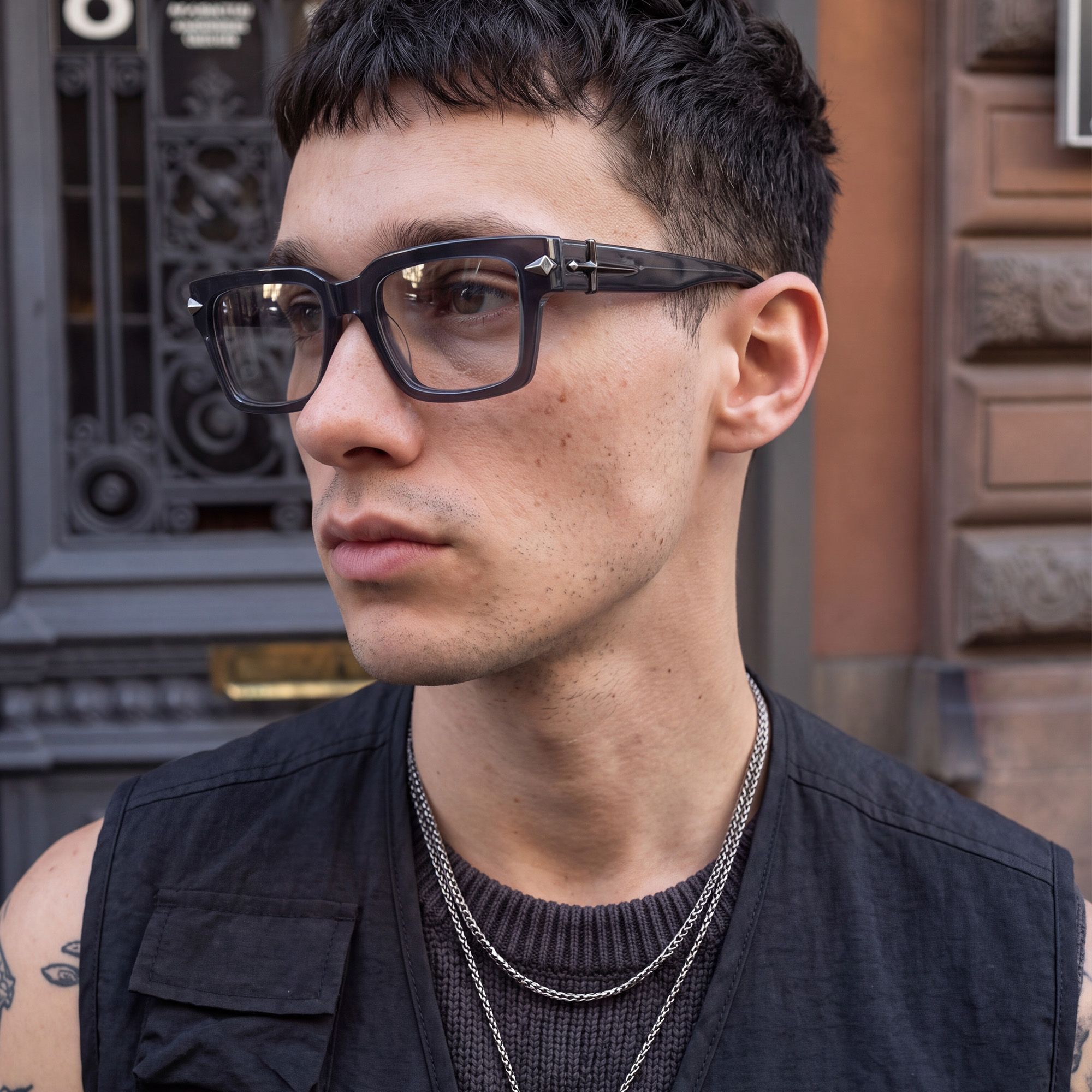 Vooglam Street Style in Real Life: Covenant - Gray Transparent Sword Glasses by Vooglam