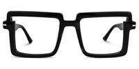 Efthymia - Square Black Eyeglasses | Vooglam Angle View