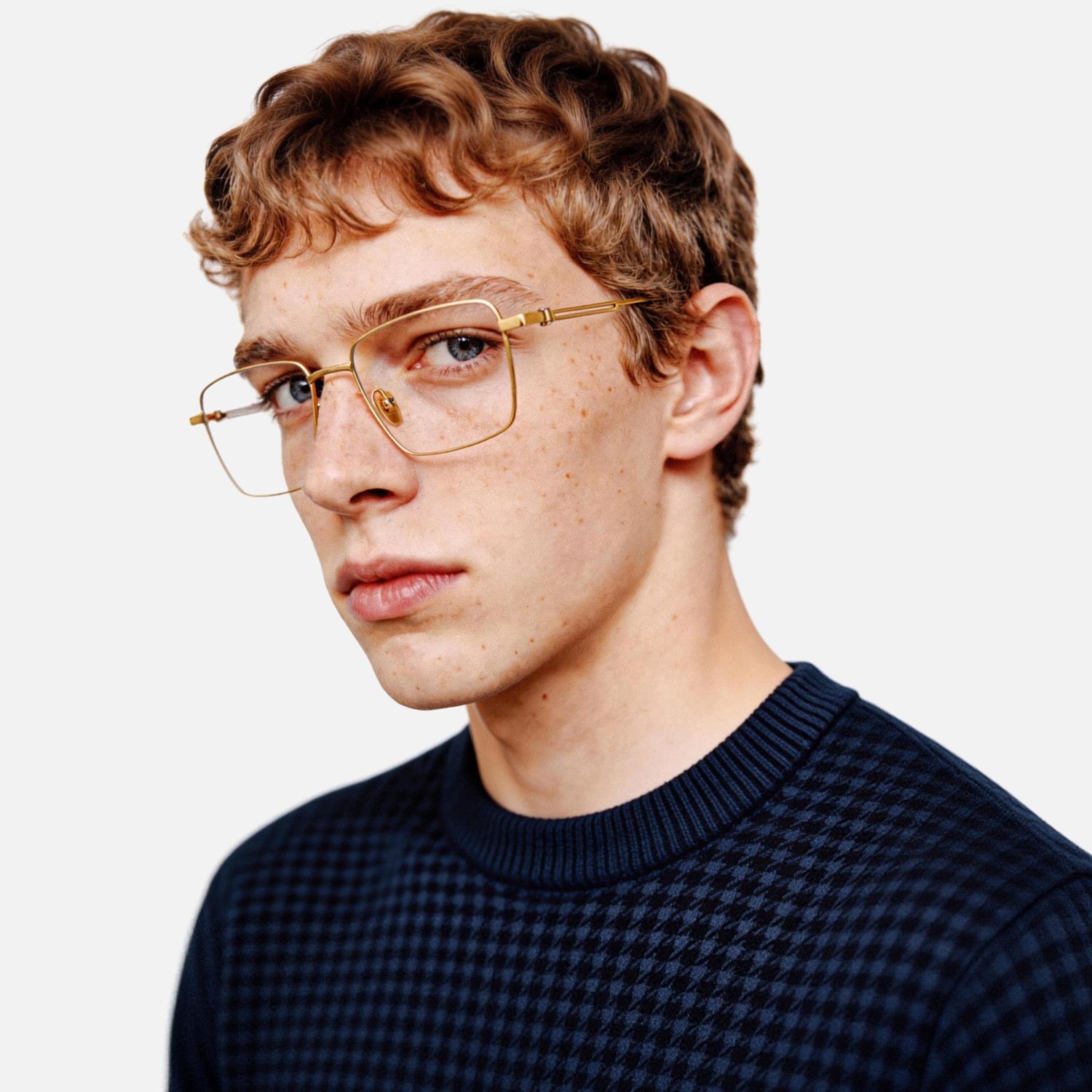 Explore the design story of Mono - Rectangle Gold Eyeglasses | Vooglam