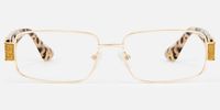 Alexandra - Rectangle Gold Eyeglasses | Vooglam Angle View