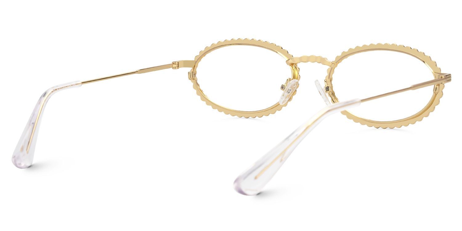 Fergie - Oval Gold Eyeglasses by Vooglam - Side View