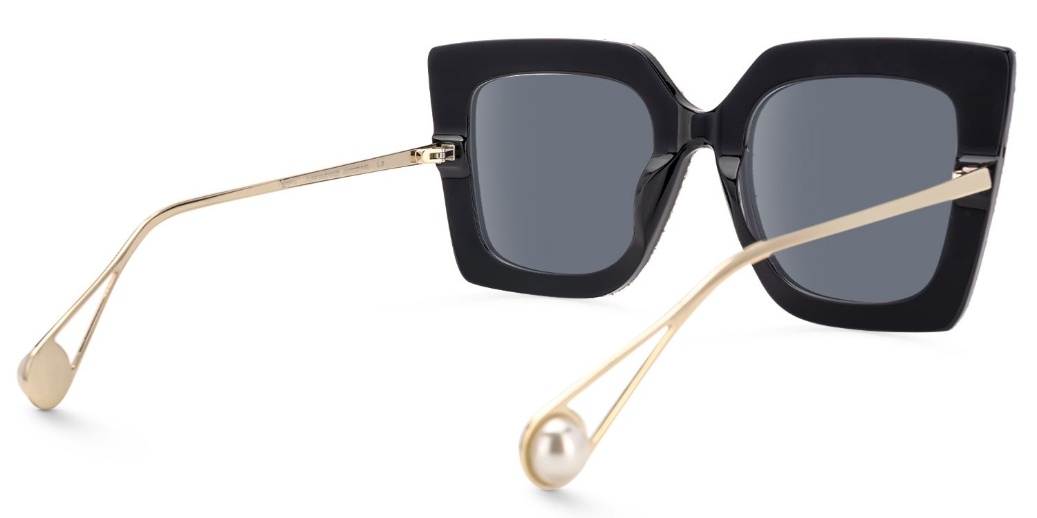 Faustus - Retro Blue Square Denim Sunglasses Frames | Vooglam Side View