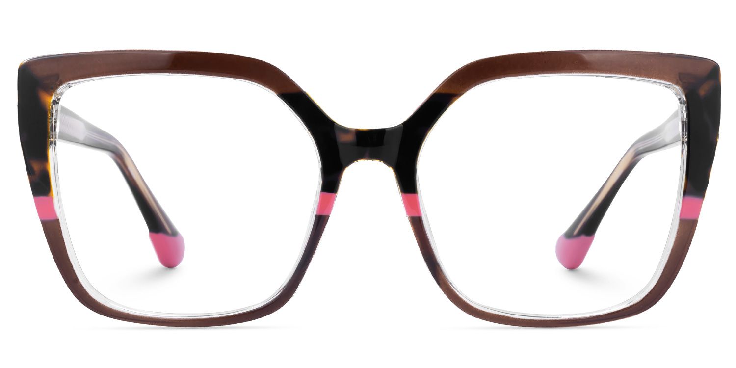 Faizan - Square Brown Eyeglasses | Vooglam Angle View