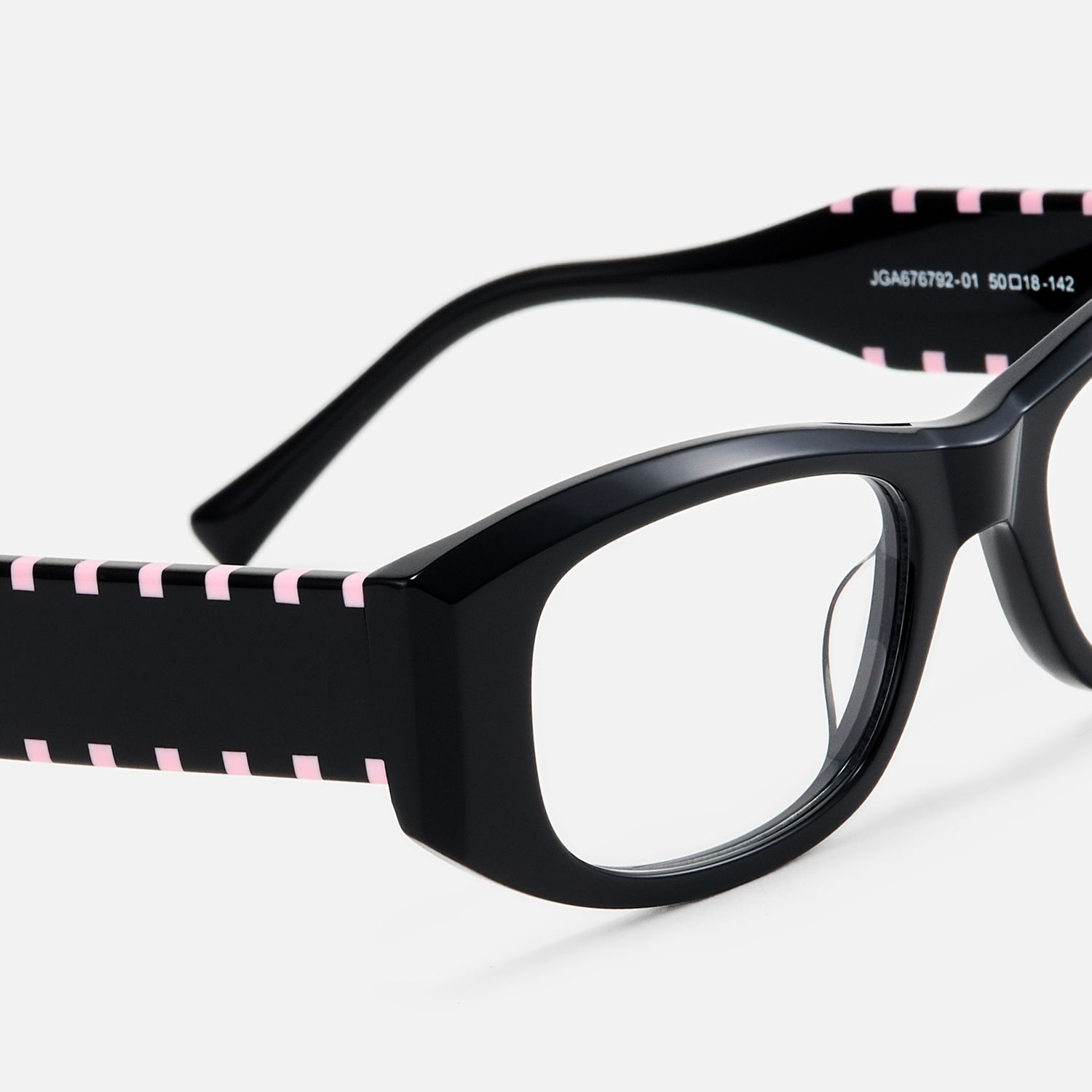 Banksy - Rectangle Black Eyeglasses | Vooglam Design Details