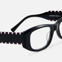 Banksy - Rectangle Black Eyeglasses | Vooglam Design Details