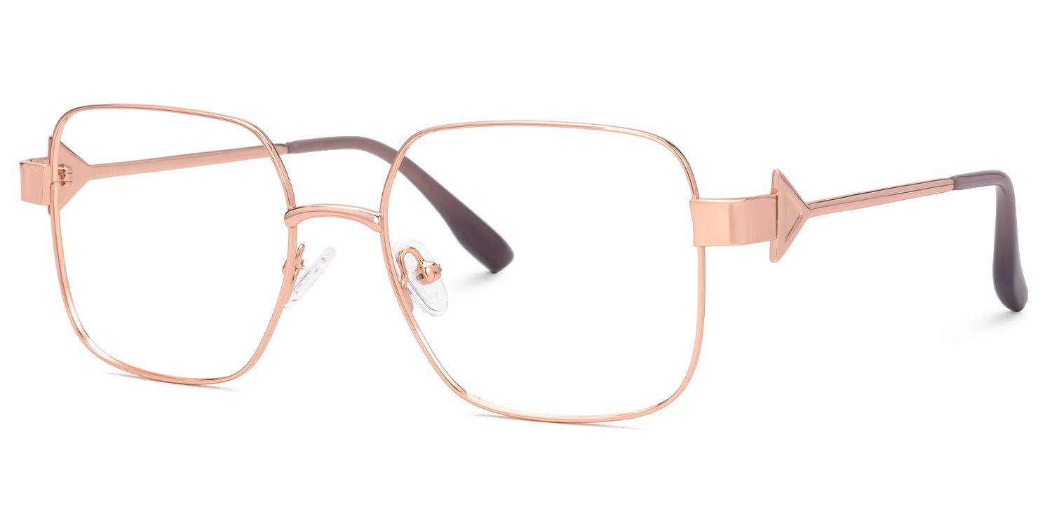 Kaiholo - Square Gold Eyeglasses | Vooglam Front View