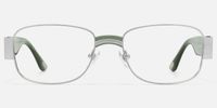 Nyame - Rectangle Silver Eyeglasses | Vooglam Angle View