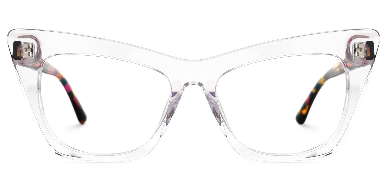 Eamon - Cat Eye Crystal Eyeglasses | Vooglam Angle View