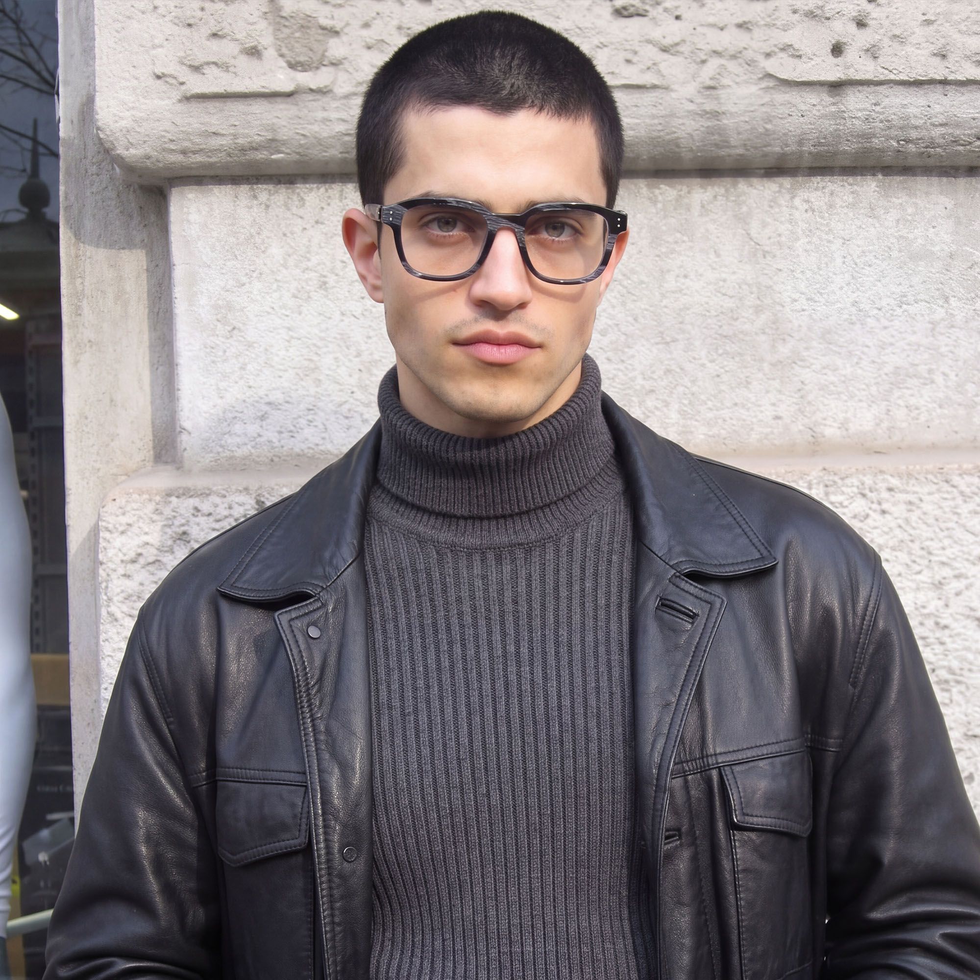 Vooglam Street Style in Real Life: Rainier - Black Acetate Zipper Square Glasses by Vooglam