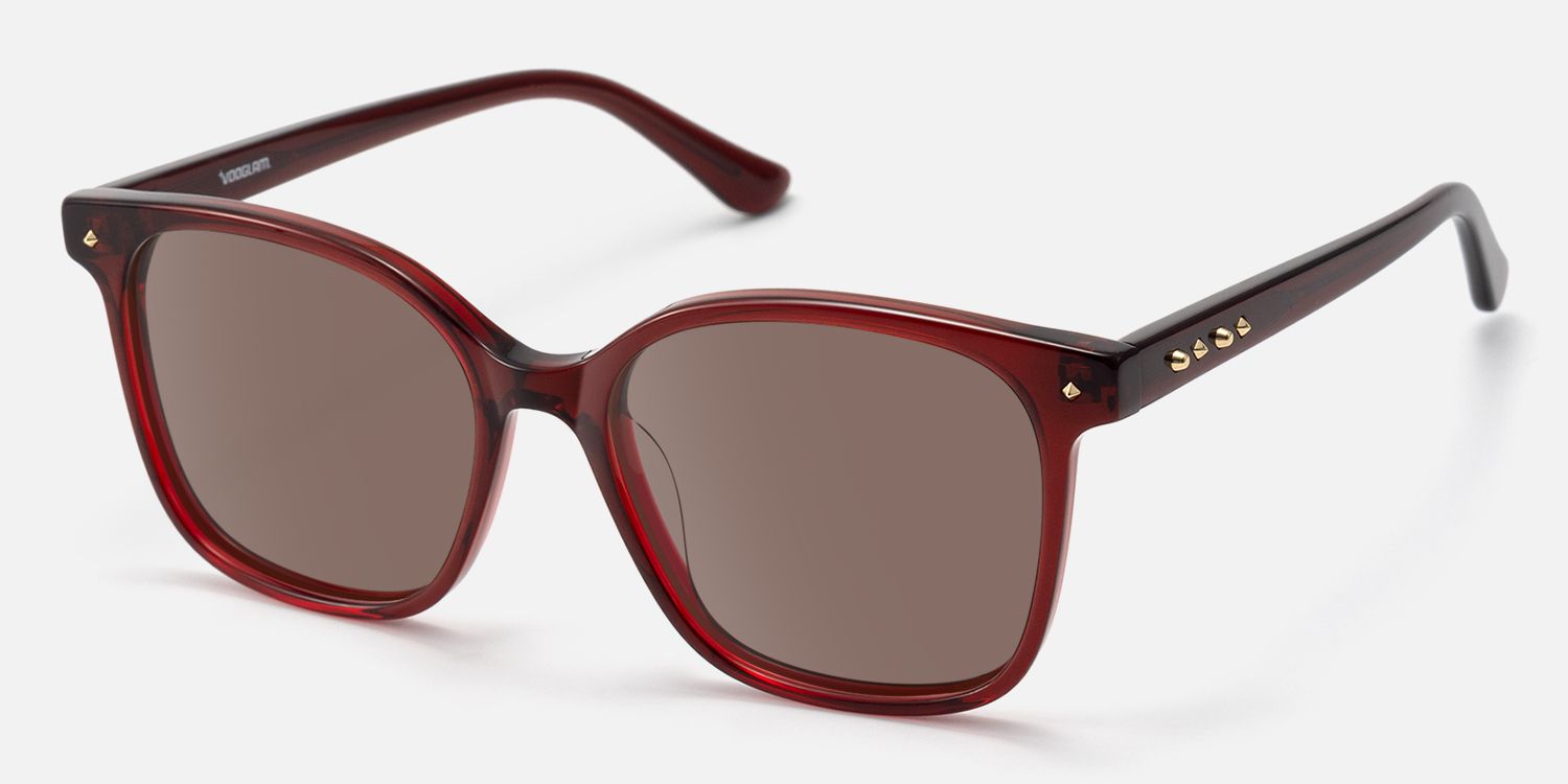 Spacek - Classic Square Red Tinted Sunglasses | Vooglam Front View